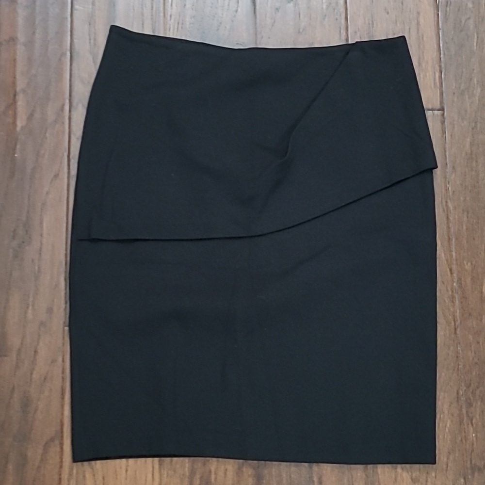 CAbi Black Skirt with Asymmetrical Front size 10